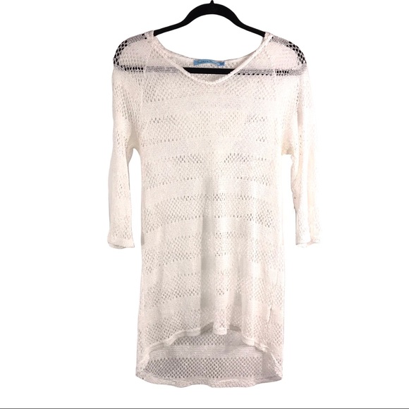 White Crochet Swimsuit Coverup Tunic - Picture 11 of 11